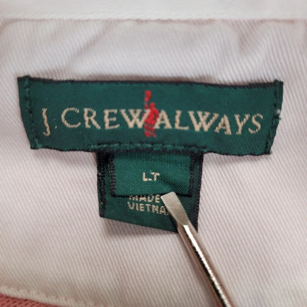 J Crew Oarsman Always Mens Large Tall LT Rugby Shirt Colorblock Pastel‎
